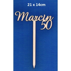 SKLEJKA #3mm 50 urodziny / 21x14cm / Topper 50-tka / Marcin 50 / 9090